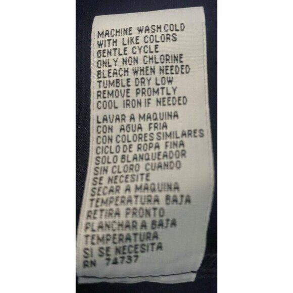 Shelby & Palmer Dress 16 Womens Midi Navy Long Sheer Sleeves Belted Ruffle - Picture 12 of 15